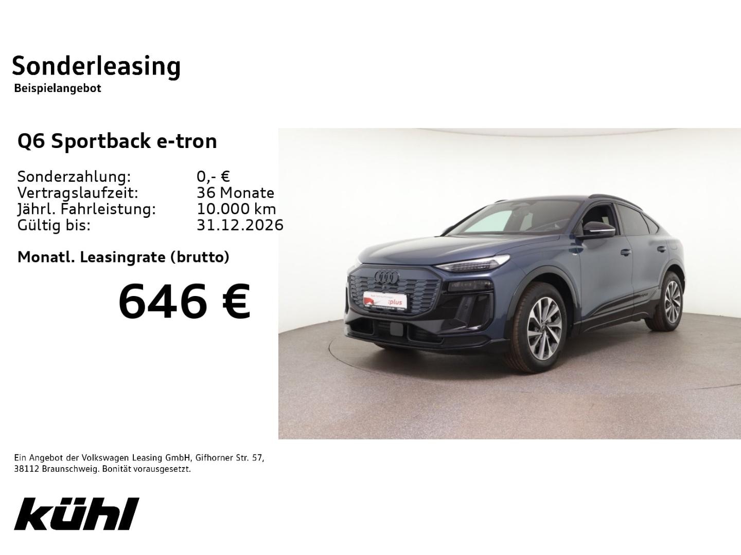 Bild über Audi Q6 Sportback e-tron e-tron quattro - für weitere Informationen kontaktieren Sie den Audi Partner