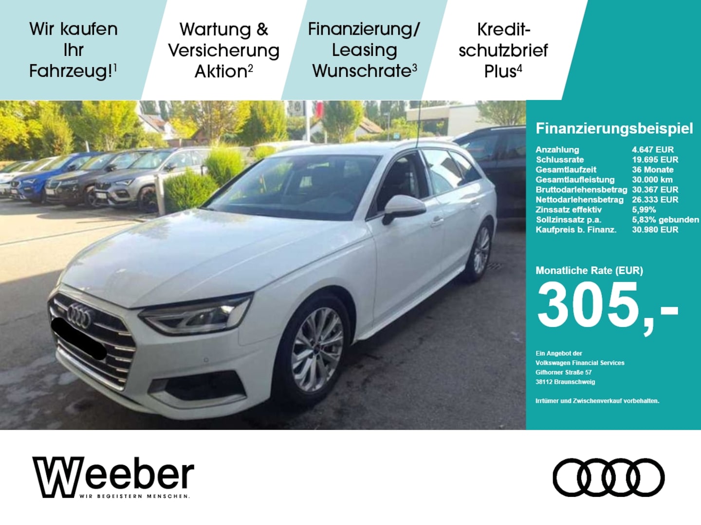 Bild über Audi A4 Avant advanced 40 TFSI quattro S tronic - für weitere Informationen kontaktieren Sie den Audi Partner