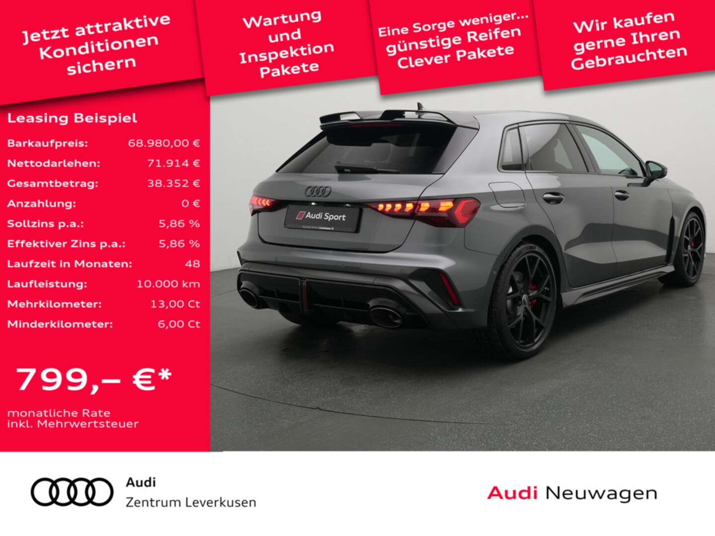 Bild über Audi RS 3 Sportback TFSI quattro S tronic - für weitere Informationen kontaktieren Sie den Audi Partner