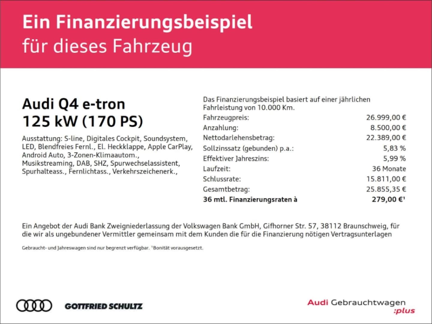 Bild über Audi Q4 e-tron 35 e-tron - für weitere Informationen kontaktieren Sie den Audi Partner
