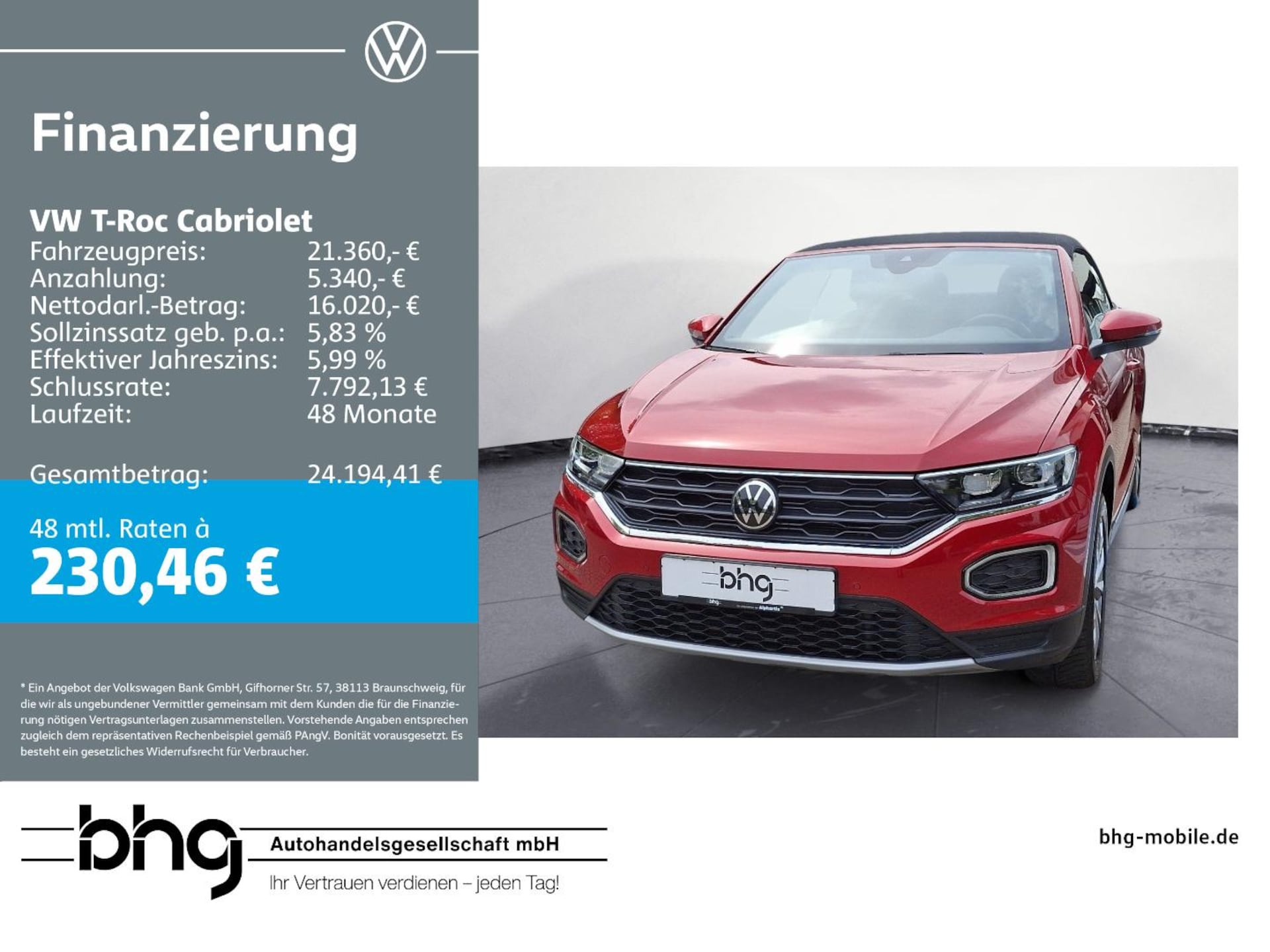 Volkswagen T-Roc Cabriolet Style