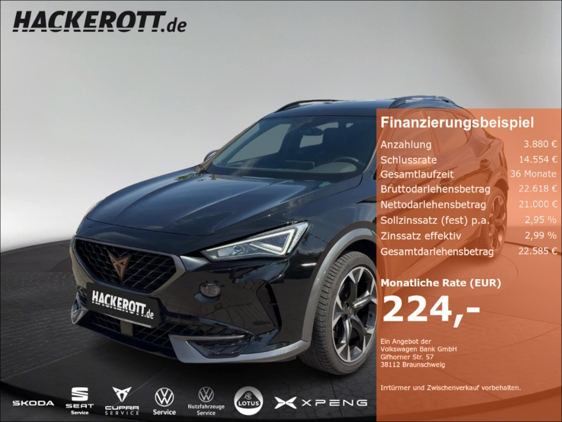 Cupra Formentor 2023 — 1.5 TSI Navi Digitales Cockpit Soundsystem LED Sperrdiff. ACC Apple CarPlay