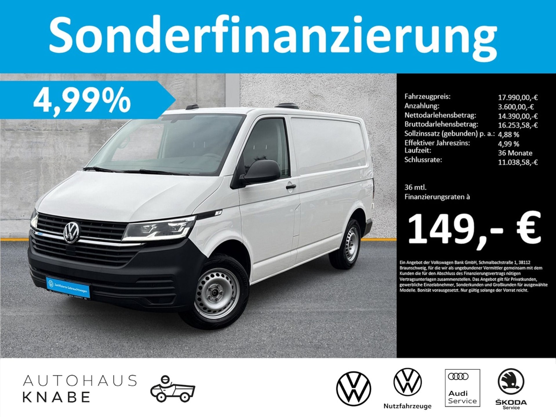 Volkswagen T6.1 Transporter Kasten kurzer Radstand