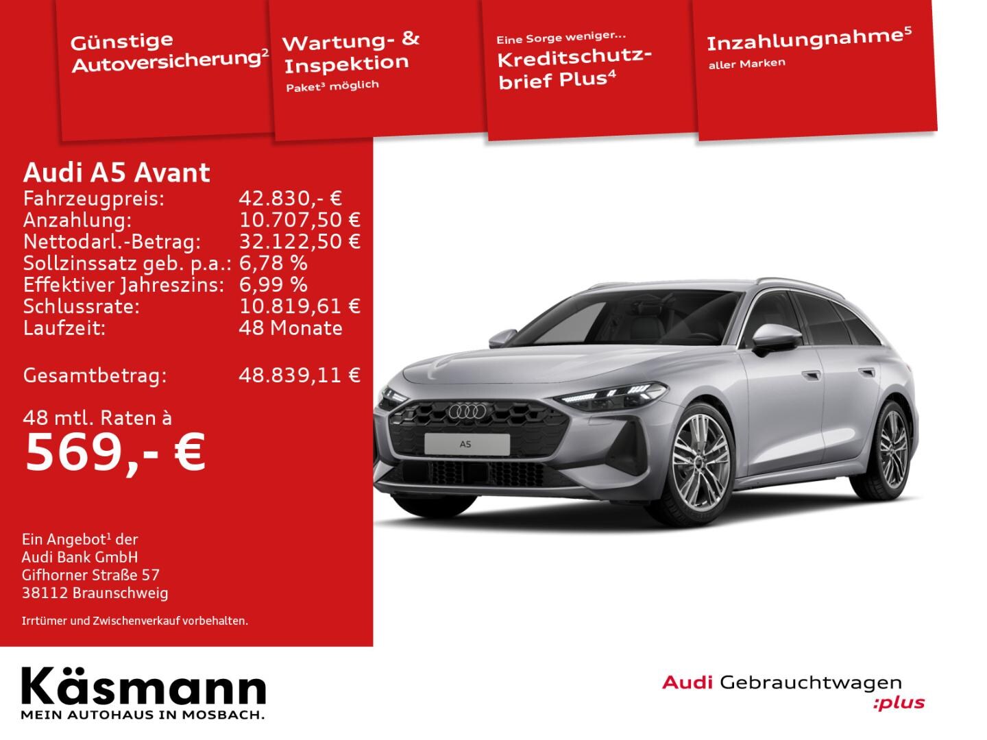 Bild über Audi A5 Avant TDI 150 kW S tronic - für weitere Informationen kontaktieren Sie den Audi Partner