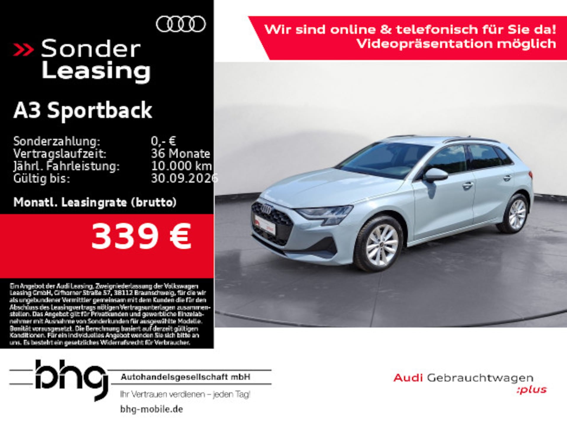 Audi A3 Sportback 2025 — 30 TFSI 85 kW (116 PS) S tronic A3 Sportback 30 TFSI s-tronic *CarPlay *Kamera *Keyless *Sch