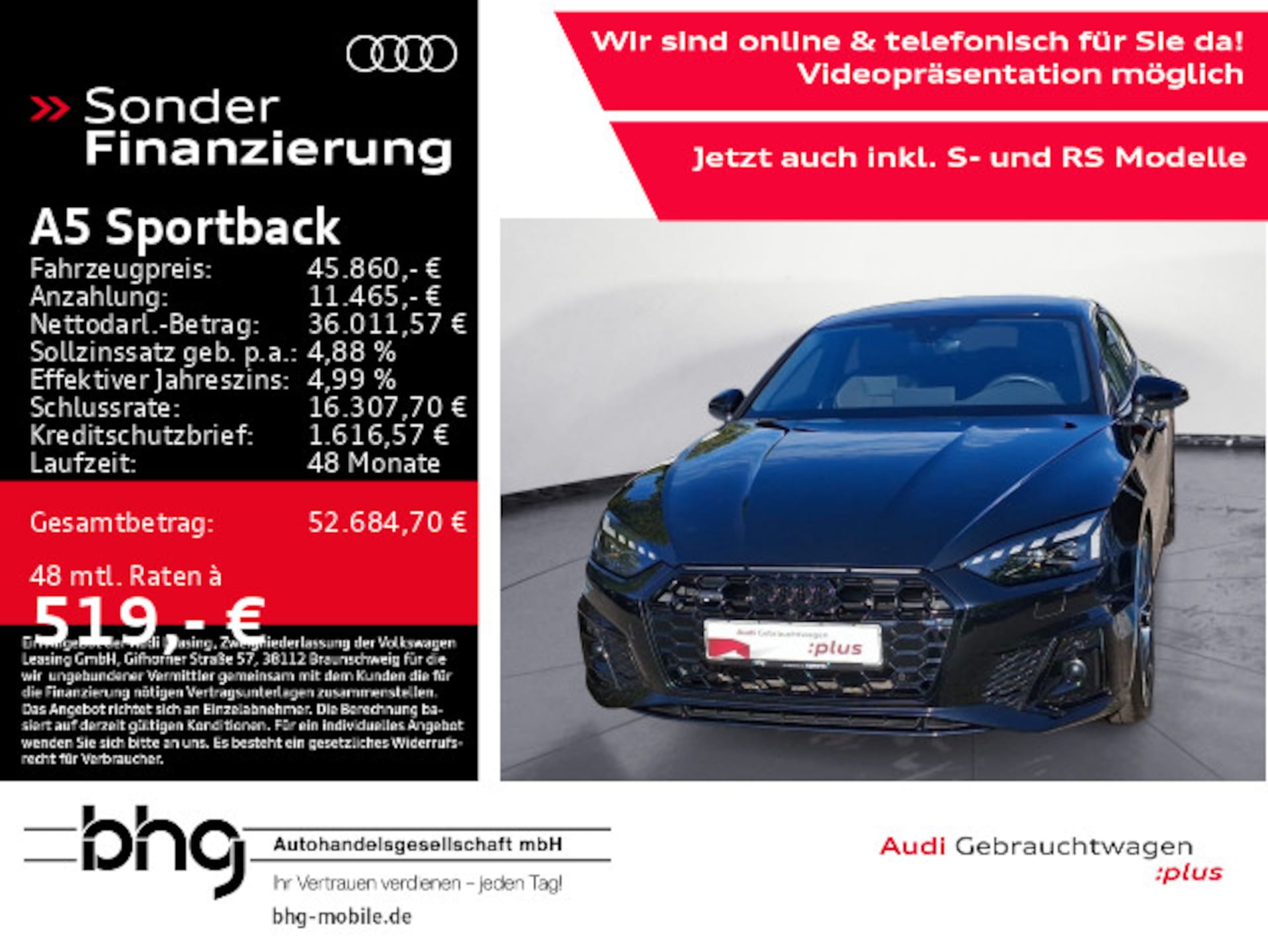 Audi A5 Sportback S line business