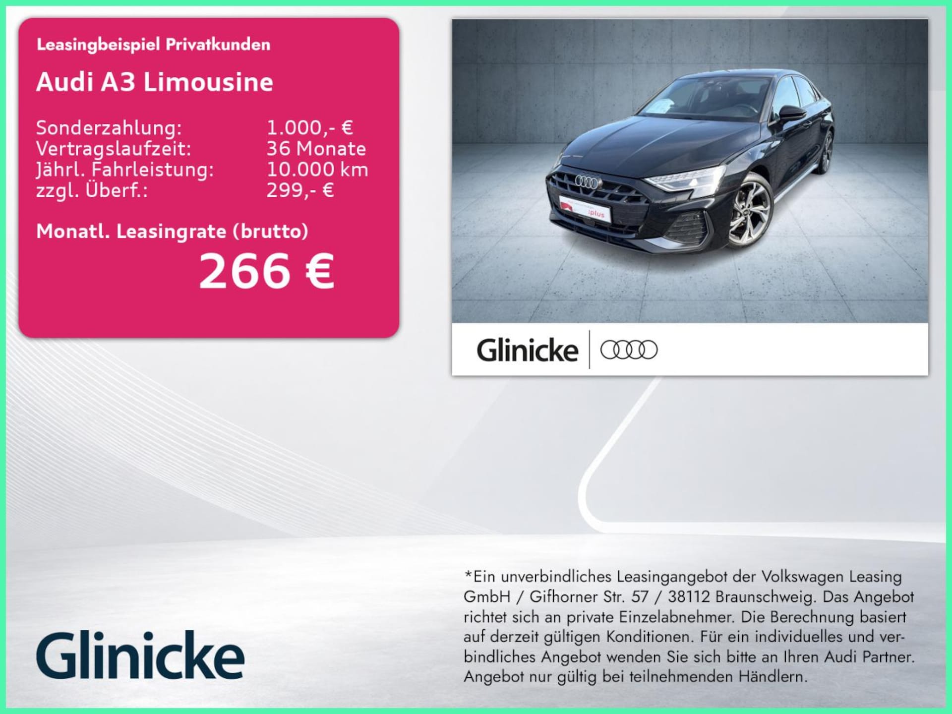 Audi A3 Limousine 2025 — S line 30 TFSI 85 kW (116 PS) Schaltgetriebe A3 Limousine S line 30 TFSI LED/ACC/Nav/Sonos/1