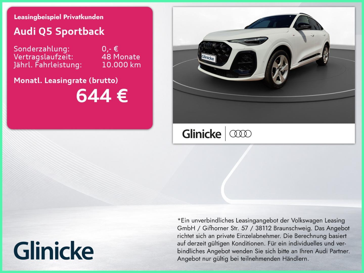 Bild über Audi Q5 Sportback TFSI quattro 150 kW S tronic - für weitere Informationen kontaktieren Sie den Audi Partner