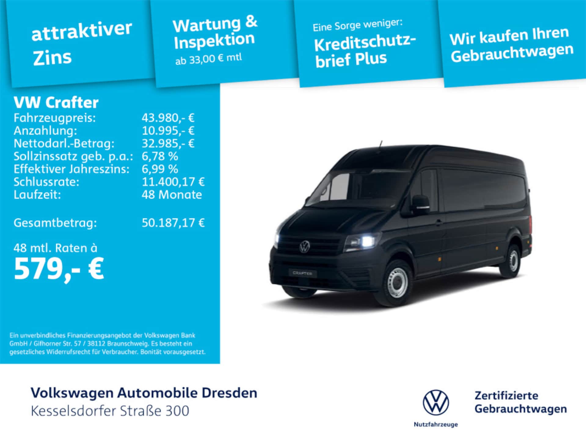 Volkswagen Crafter Kasten langer Radstand