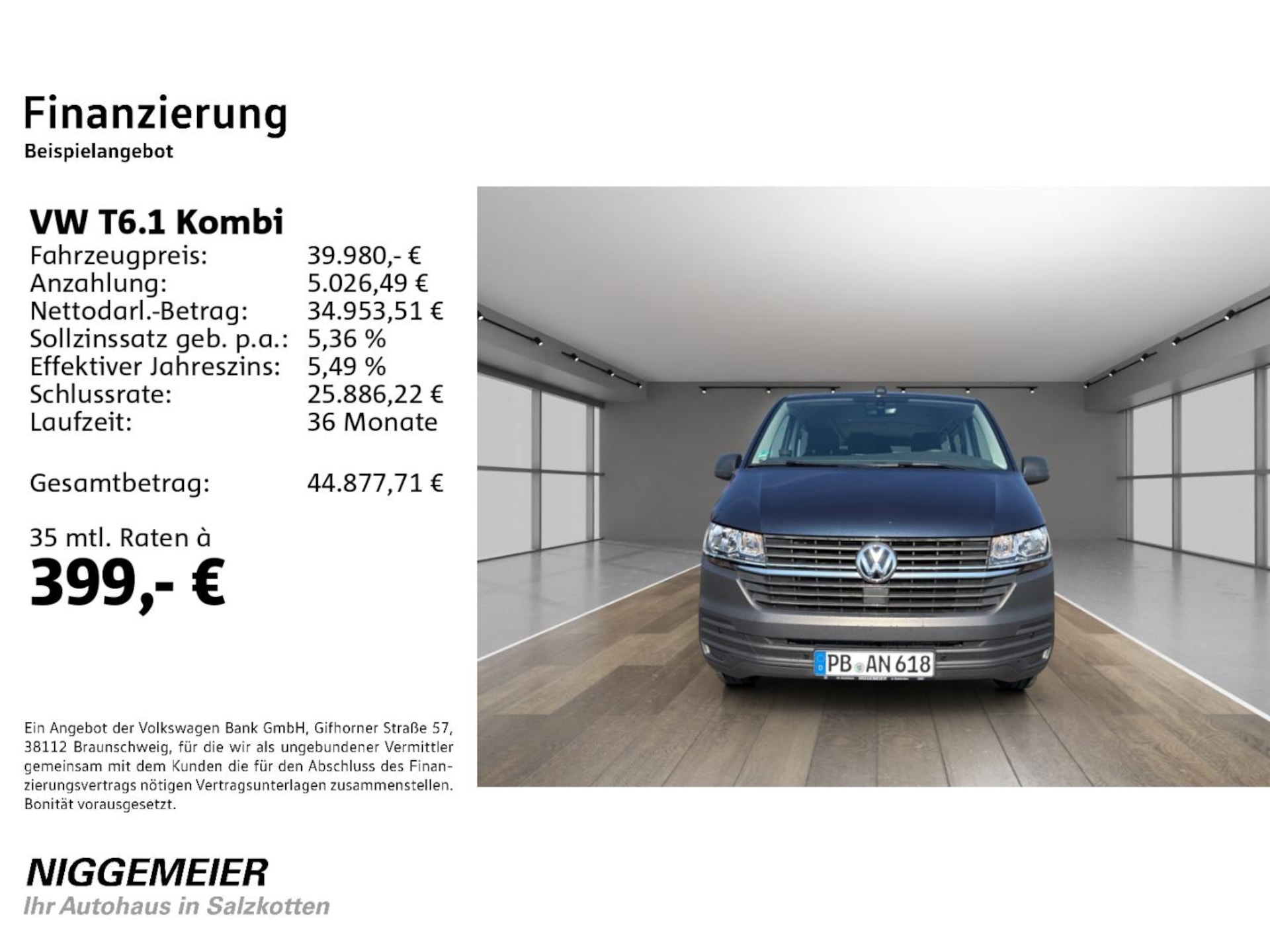 Volkswagen T6.1 Transporter Kombi langer Radstand
