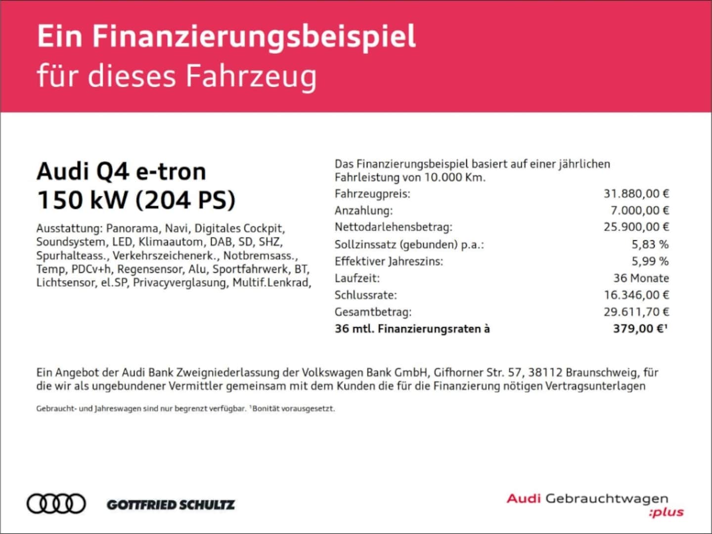Bild über Audi Q4 e-tron 40 e-tron - für weitere Informationen kontaktieren Sie den Audi Partner