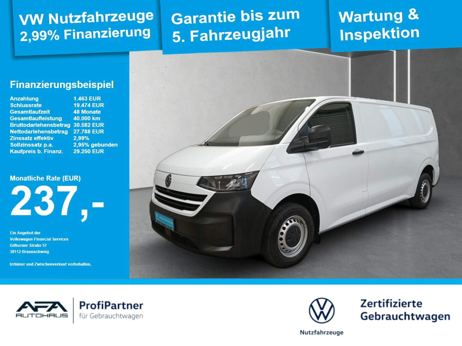 Volkswagen Transporter Kasten langer Radstand