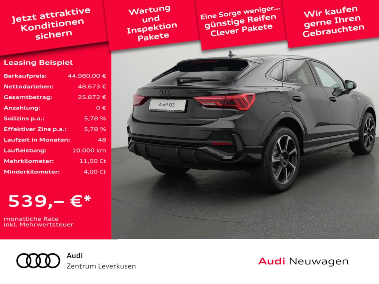 Bild über Audi Q3 Sportback TFSI 110 kW S tronic - für weitere Informationen kontaktieren Sie den Audi Partner