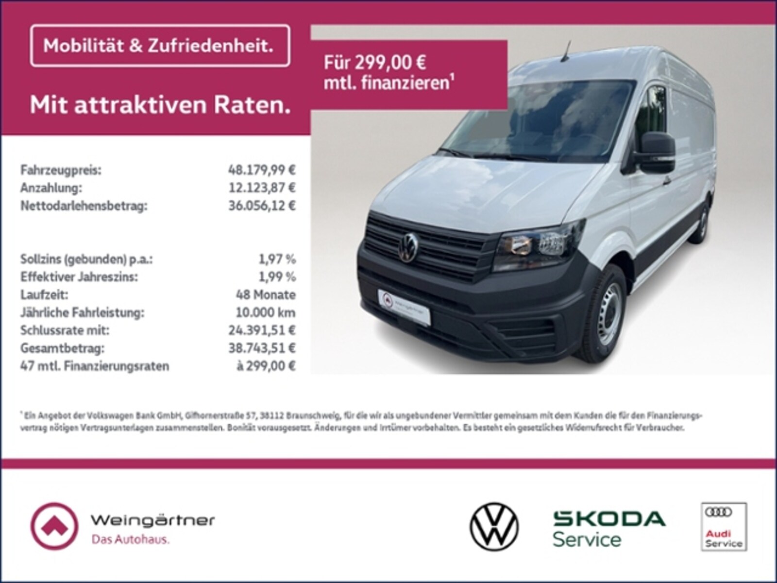 Volkswagen Crafter Kasten mittlerer Radstand