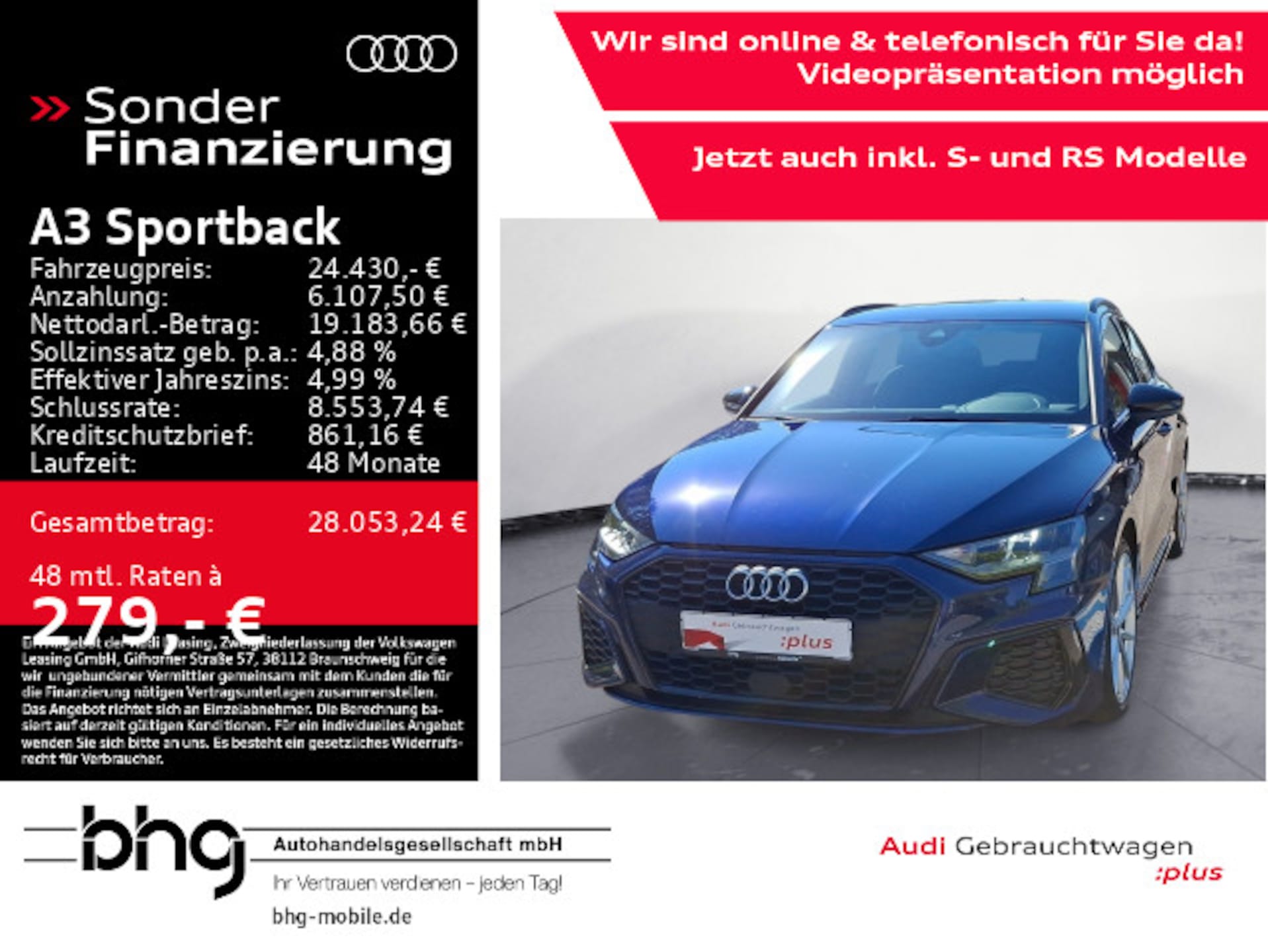 Audi A3 Sportback S line