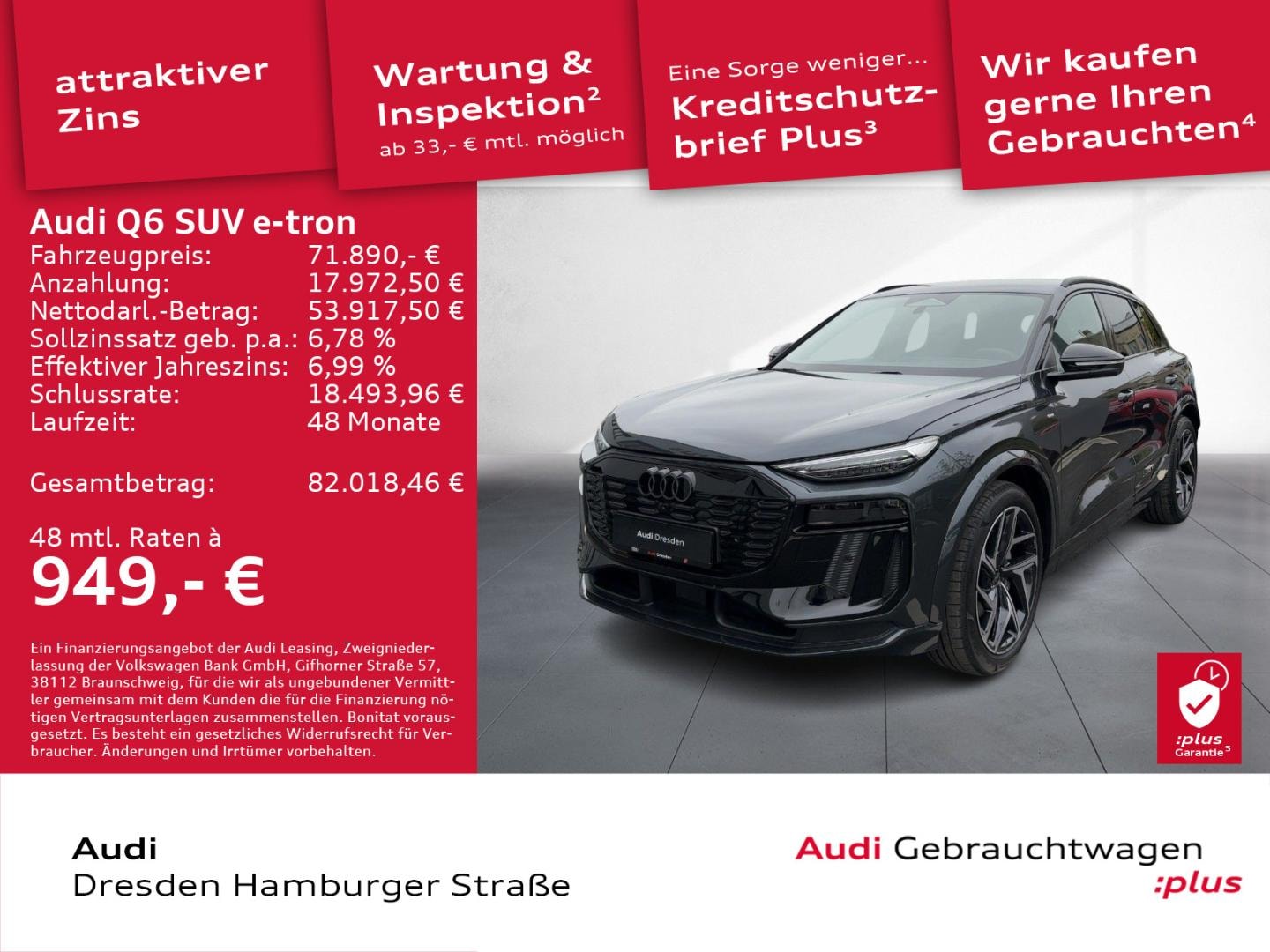 Bild über Audi Q6 SUV e-tron S line business e-tron performance 225 kW - für weitere Informationen kontaktieren Sie den Audi Partner
