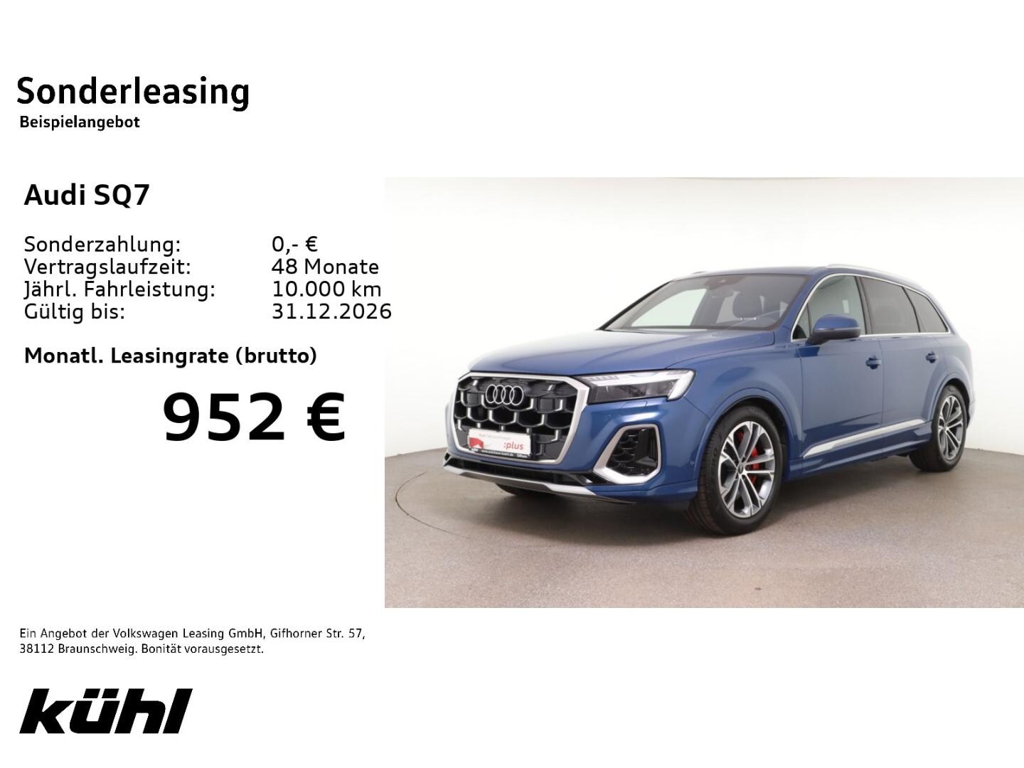 Bild über Audi SQ7 SUV TFSI quattro 373 kW tiptronic - für weitere Informationen kontaktieren Sie den Audi Partner