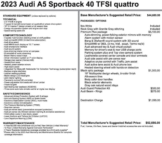 2023 Audi A5 Sportback