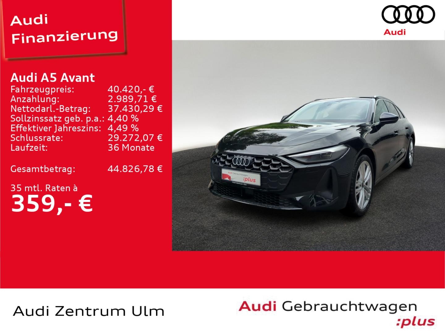 Bild über Audi A5 Avant TFSI quattro S tronic - für weitere Informationen kontaktieren Sie den Audi Partner