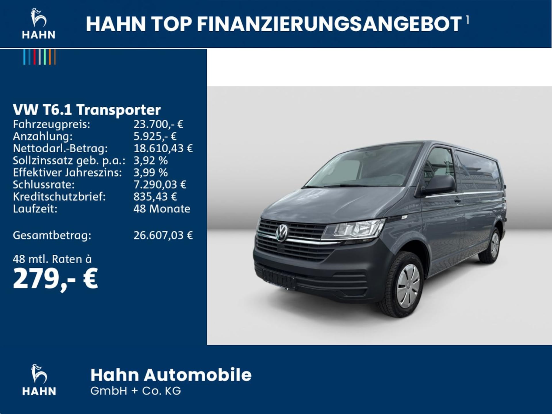 Volkswagen T6.1 Transporter Kasten kurzer Radstand EcoProfi