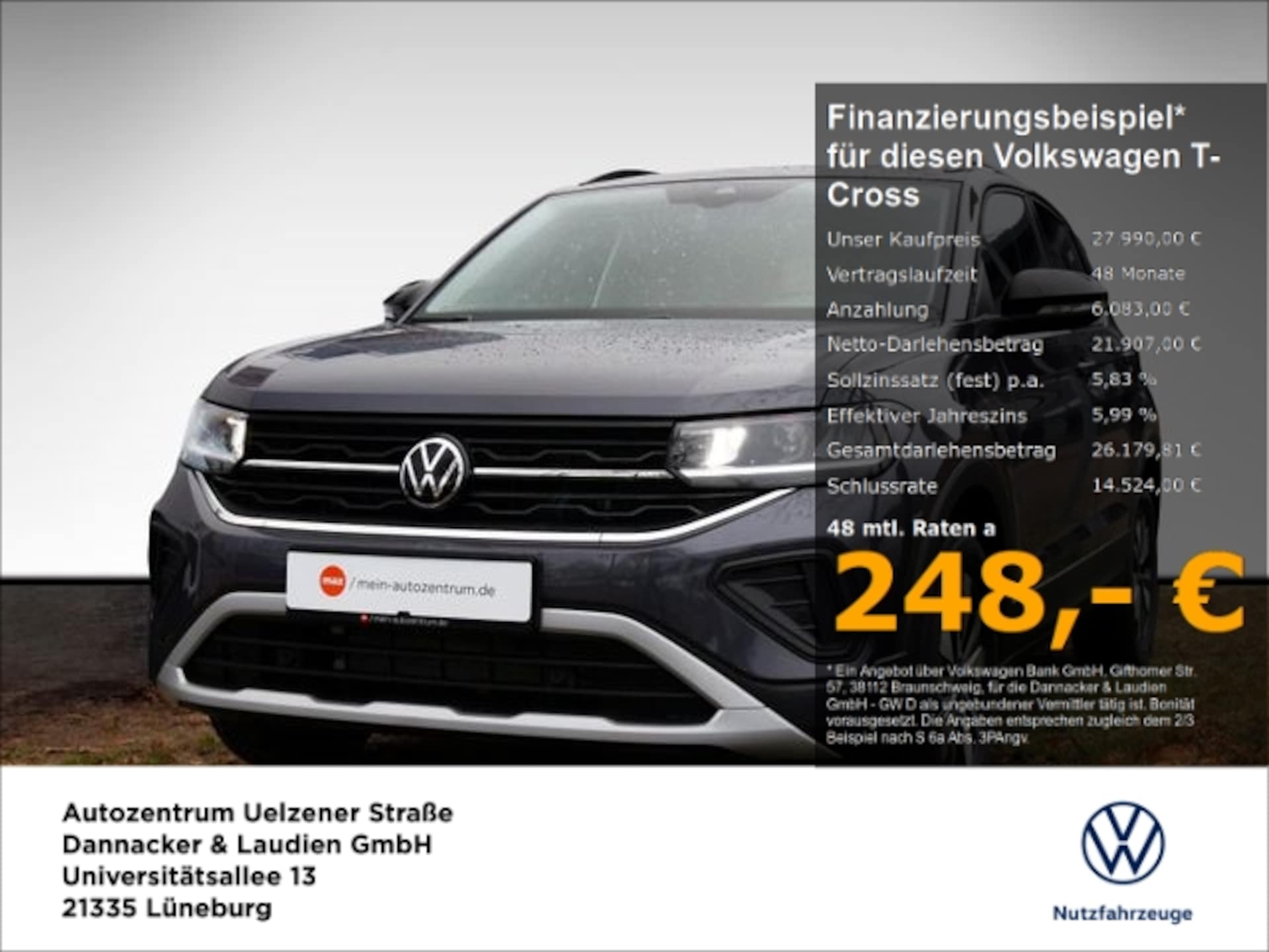 Volkswagen T-Cross 2025 — 1.0 TSI Goal Alu LED AHK Kamera App-Connect Sitzh.
