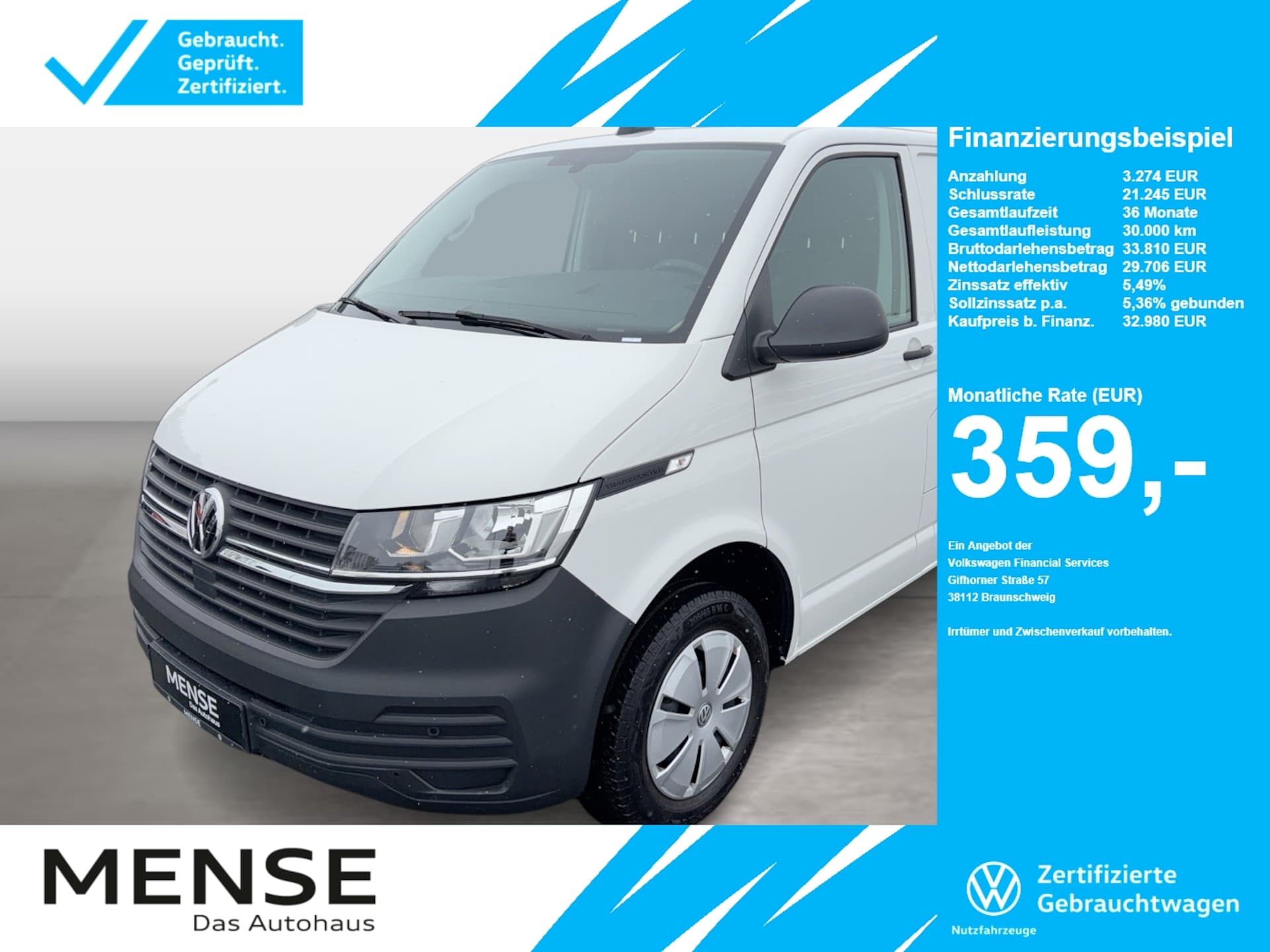 Volkswagen T6.1 Transporter Kasten langer Radstand