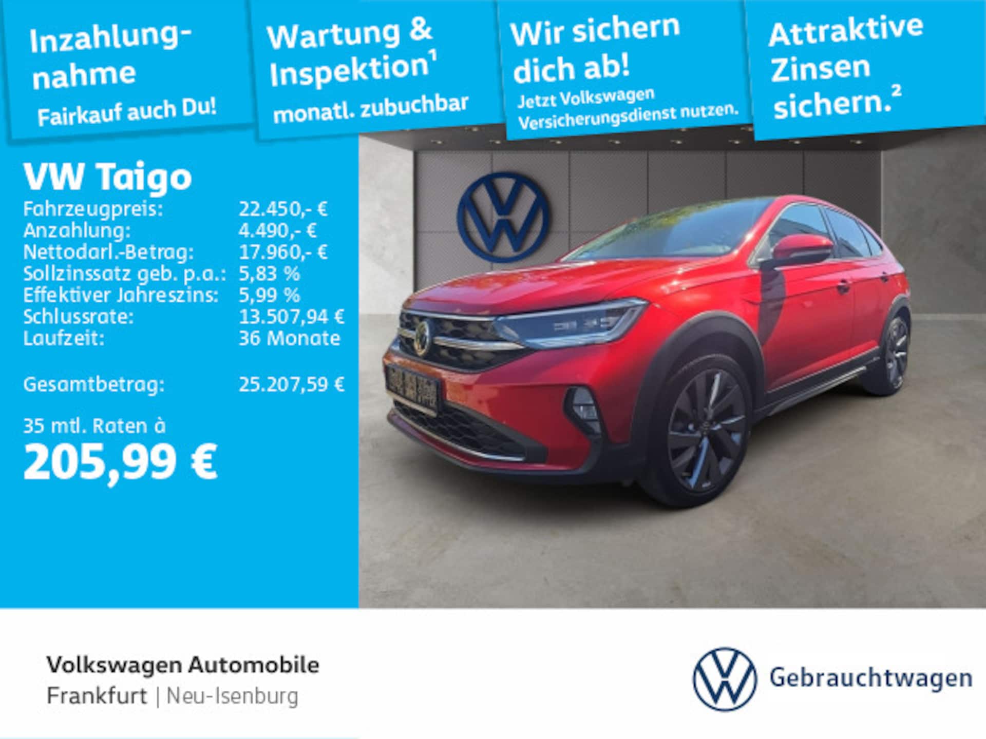 Volkswagen Taigo 2022 — Taigo 1.5 TSI DSG Style Navi IQ.LIGHT - LED-Matrix-Scheinwerfer Panoramadach Rückfahrkamera