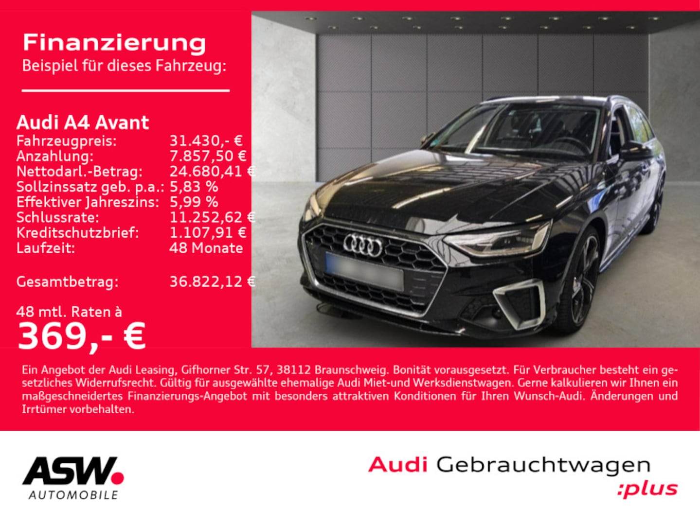 Bild über Audi A4 Avant S line 40 TFSI S tronic - für weitere Informationen kontaktieren Sie den Audi Partner