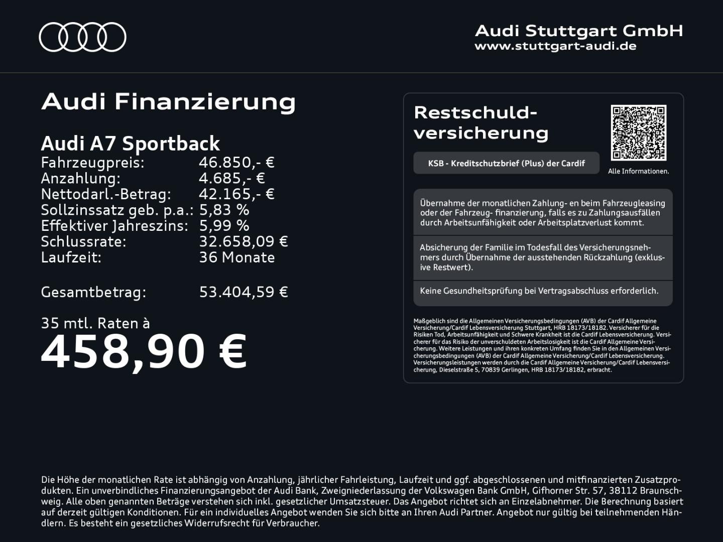 Bild über Audi A7 Sportback 40 TDI quattro S tronic - für weitere Informationen kontaktieren Sie den Audi Partner