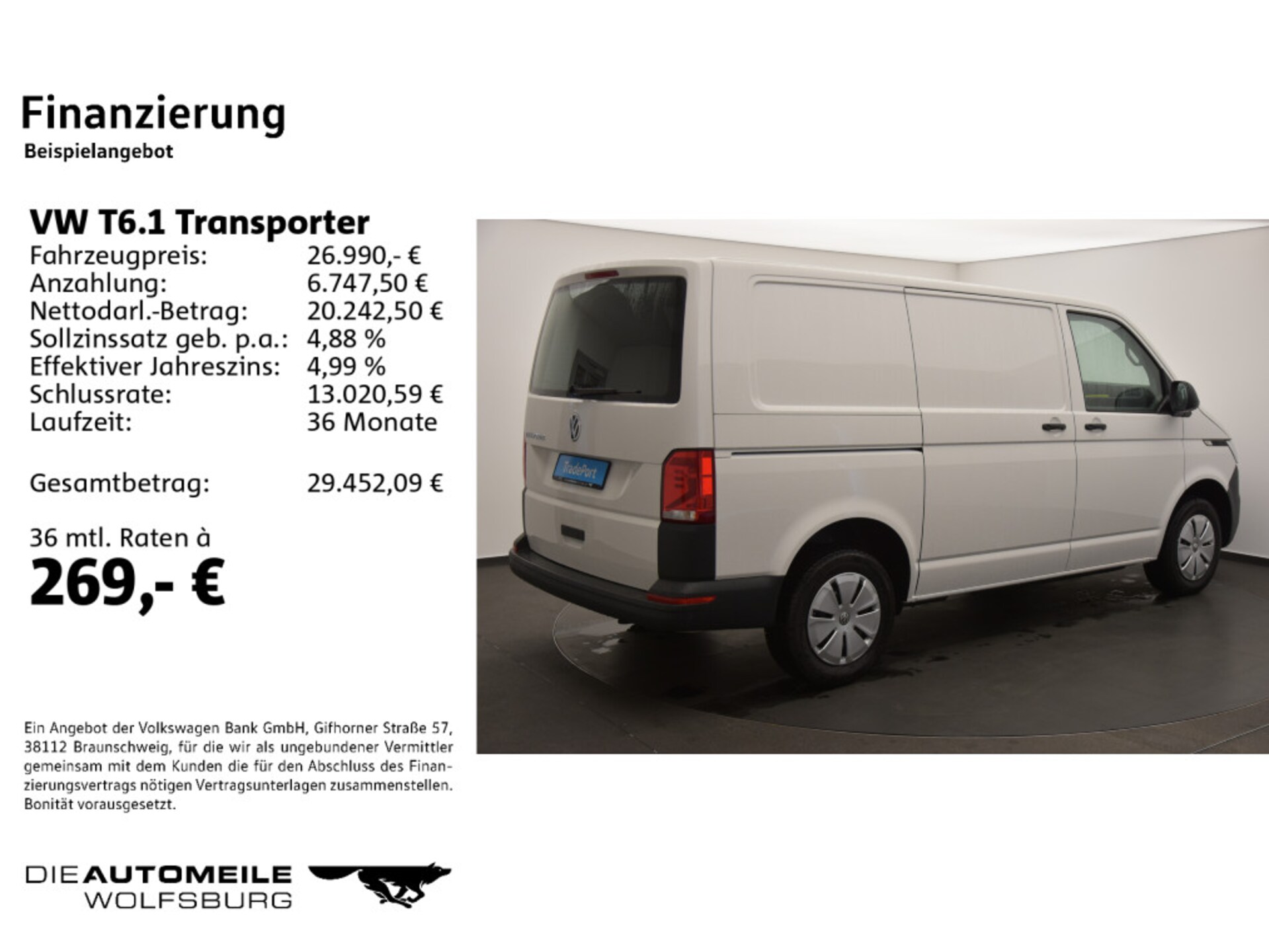 Volkswagen T6.1 Transporter Kasten kurzer Radstand
