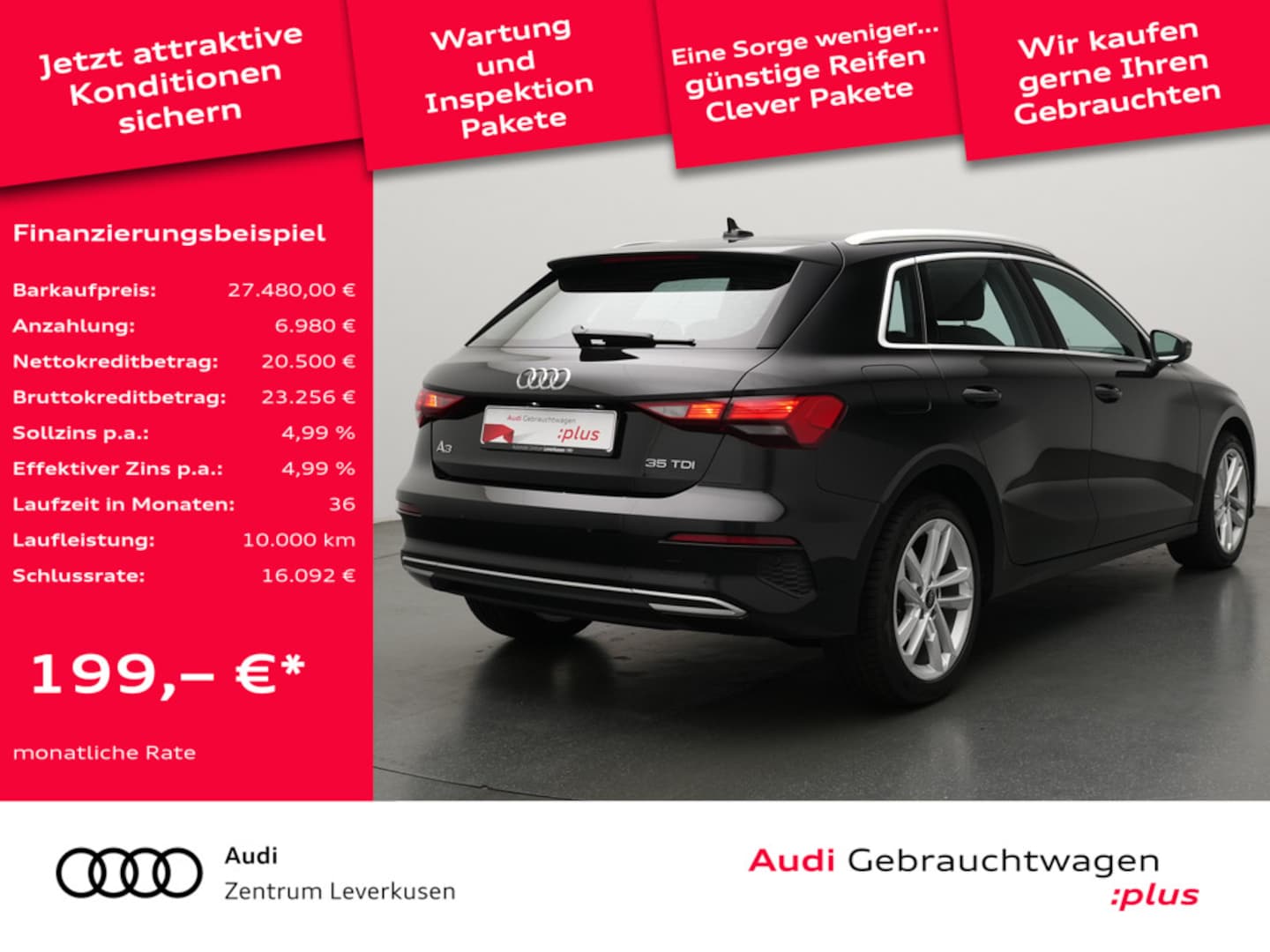 Bild über Audi A3 Sportback advanced 35 TDI S tronic - für weitere Informationen kontaktieren Sie den Audi Partner