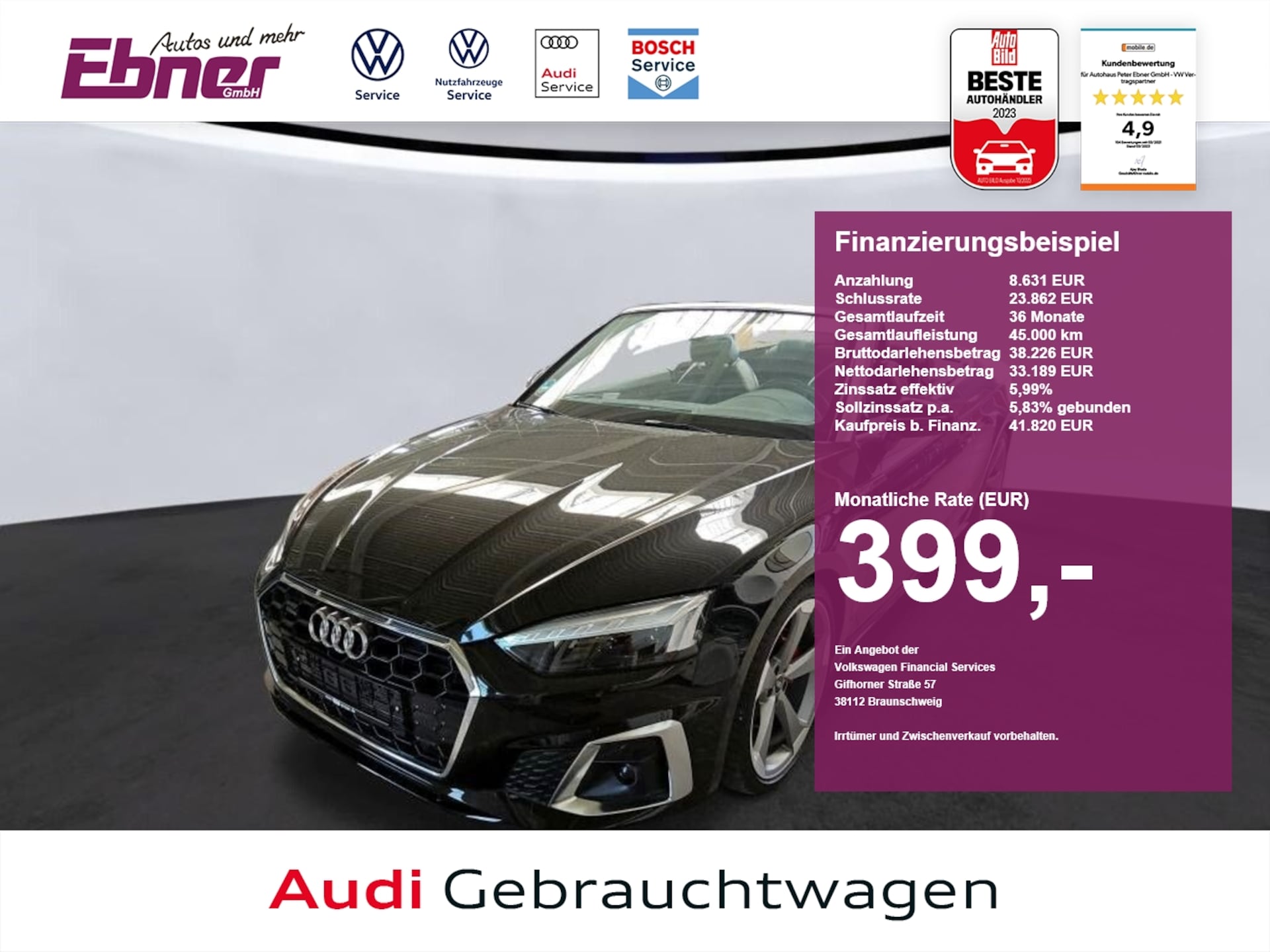 Audi A5 Cabriolet S line
