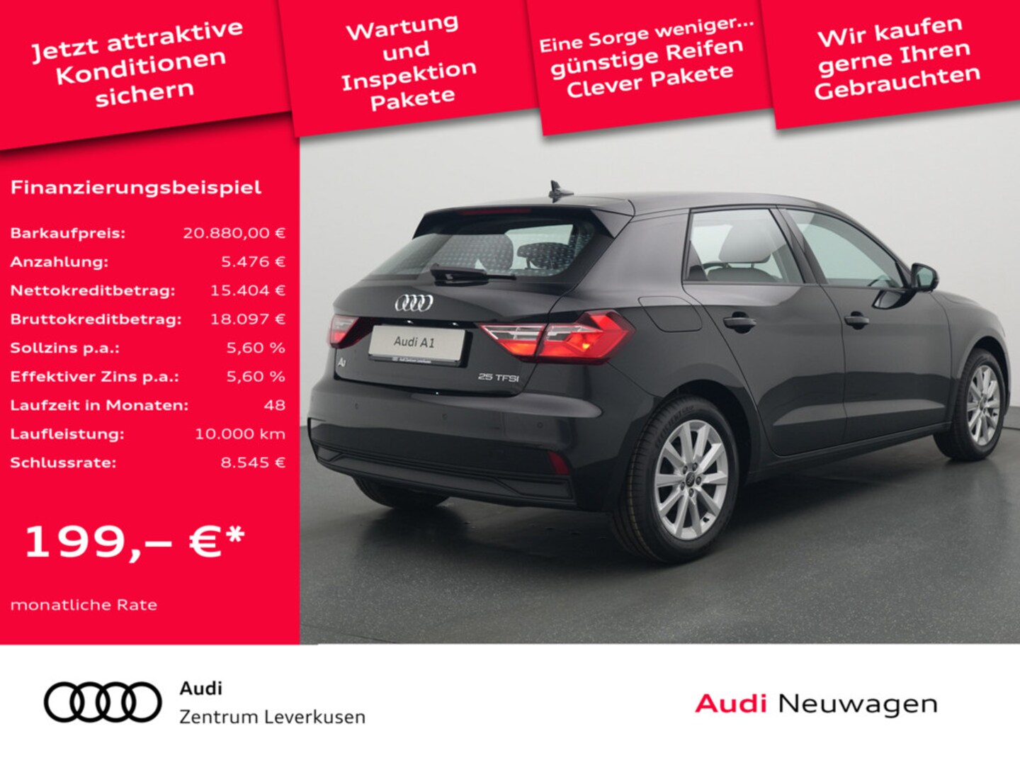 Bild über Audi A1 Sportback 25 TFSI Schaltgetriebe - für weitere Informationen kontaktieren Sie den Audi Partner