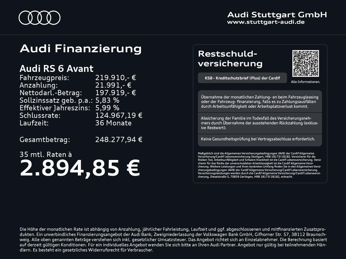 Bild über Audi RS 6 Avant performance quattro tiptronic - für weitere Informationen kontaktieren Sie den Audi Partner