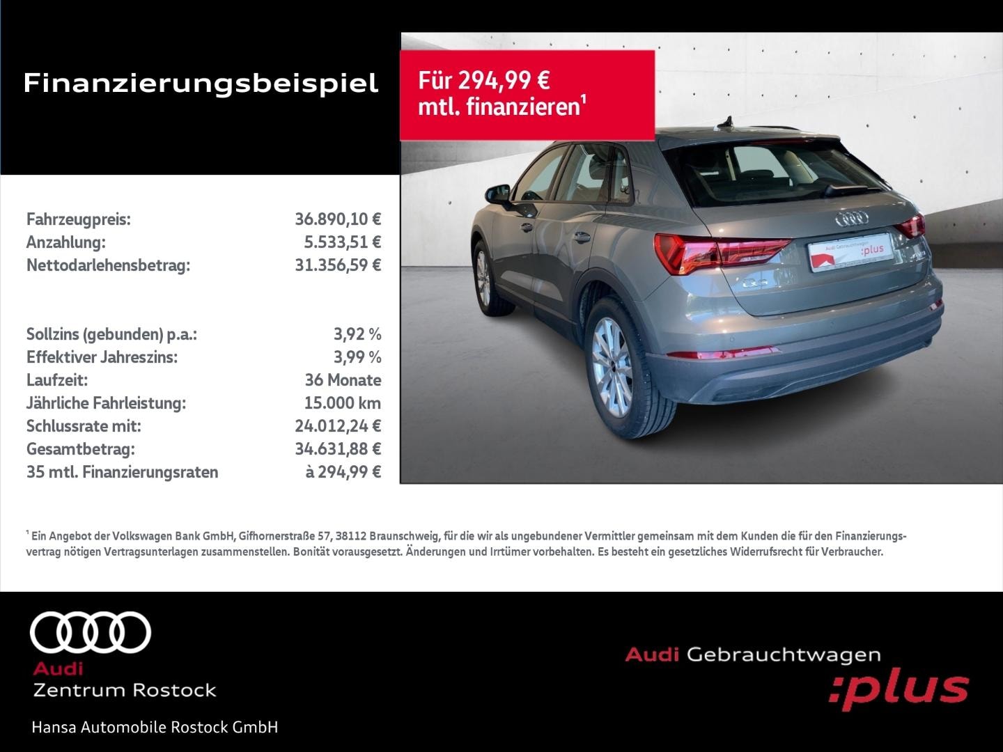 Bild über Audi Q3 40 TFSI quattro S tronic - für weitere Informationen kontaktieren Sie den Audi Partner