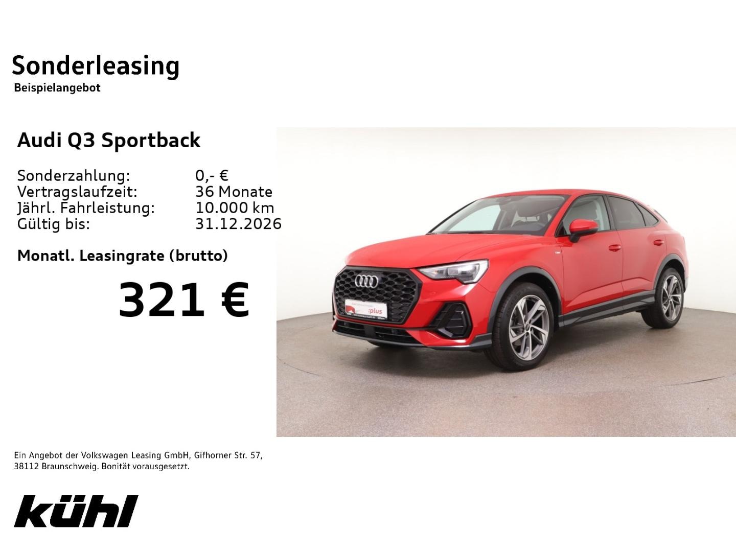 Bild über Audi Q3 Sportback S line 35 TFSI S tronic - für weitere Informationen kontaktieren Sie den Audi Partner