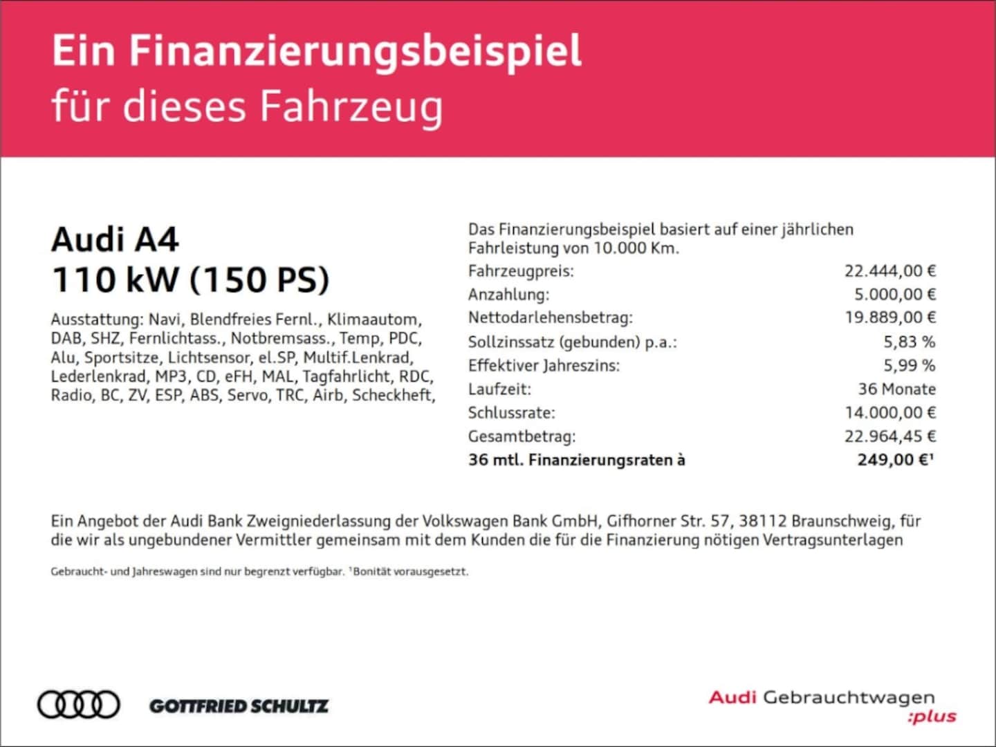 Bild über Audi A4 Avant 35 TFSI S tronic - für weitere Informationen kontaktieren Sie den Audi Partner