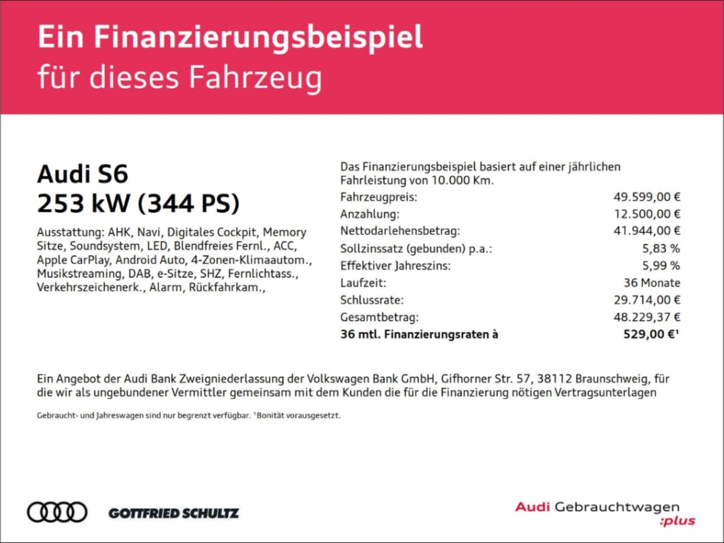 Bild über Audi S6 Avant TDI quattro tiptronic - für weitere Informationen kontaktieren Sie den Audi Partner