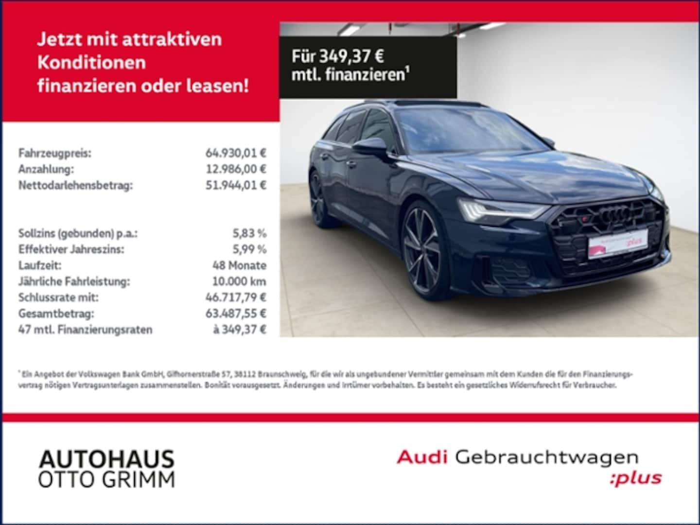 Bild über Audi S6 Avant TDI quattro tiptronic - für weitere Informationen kontaktieren Sie den Audi Partner
