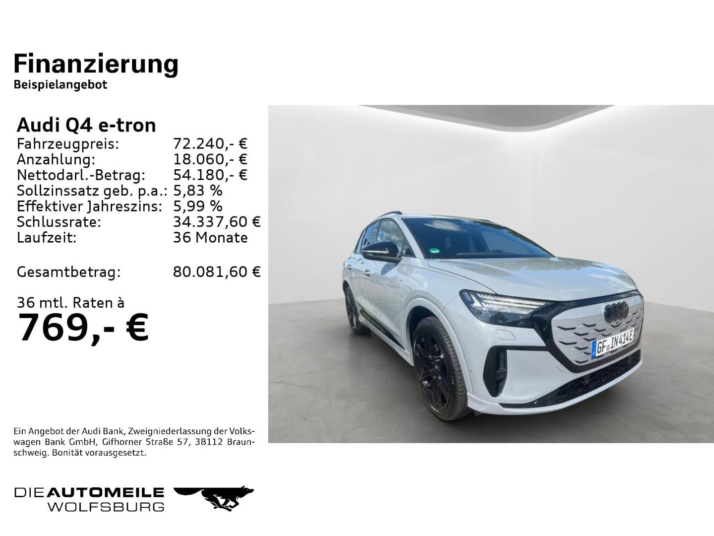 Bild über Audi Q4 SUV e-tron e-tron quattro 220 kW - für weitere Informationen kontaktieren Sie den Audi Partner