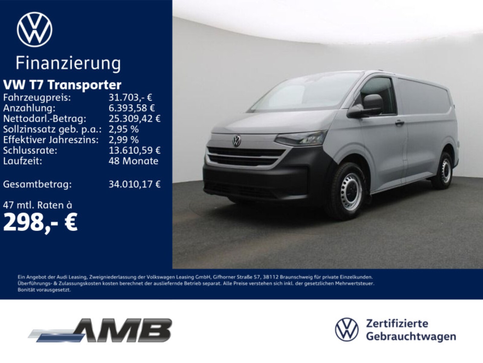 Volkswagen Transporter Kasten kurzer Radstand