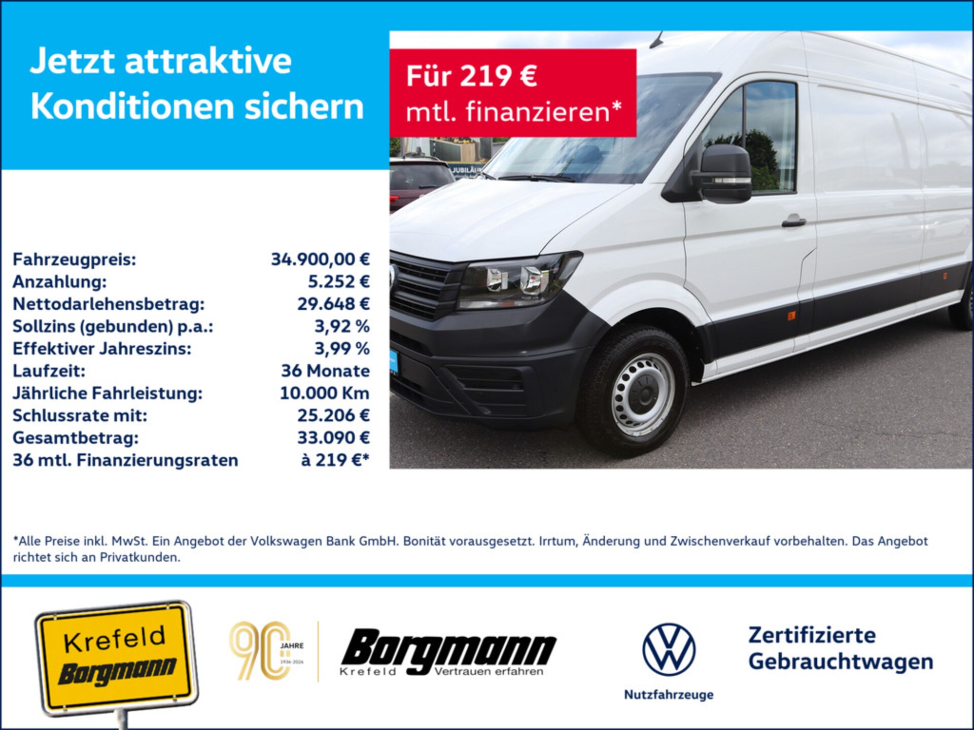 Volkswagen Crafter Kasten langer Radstand
