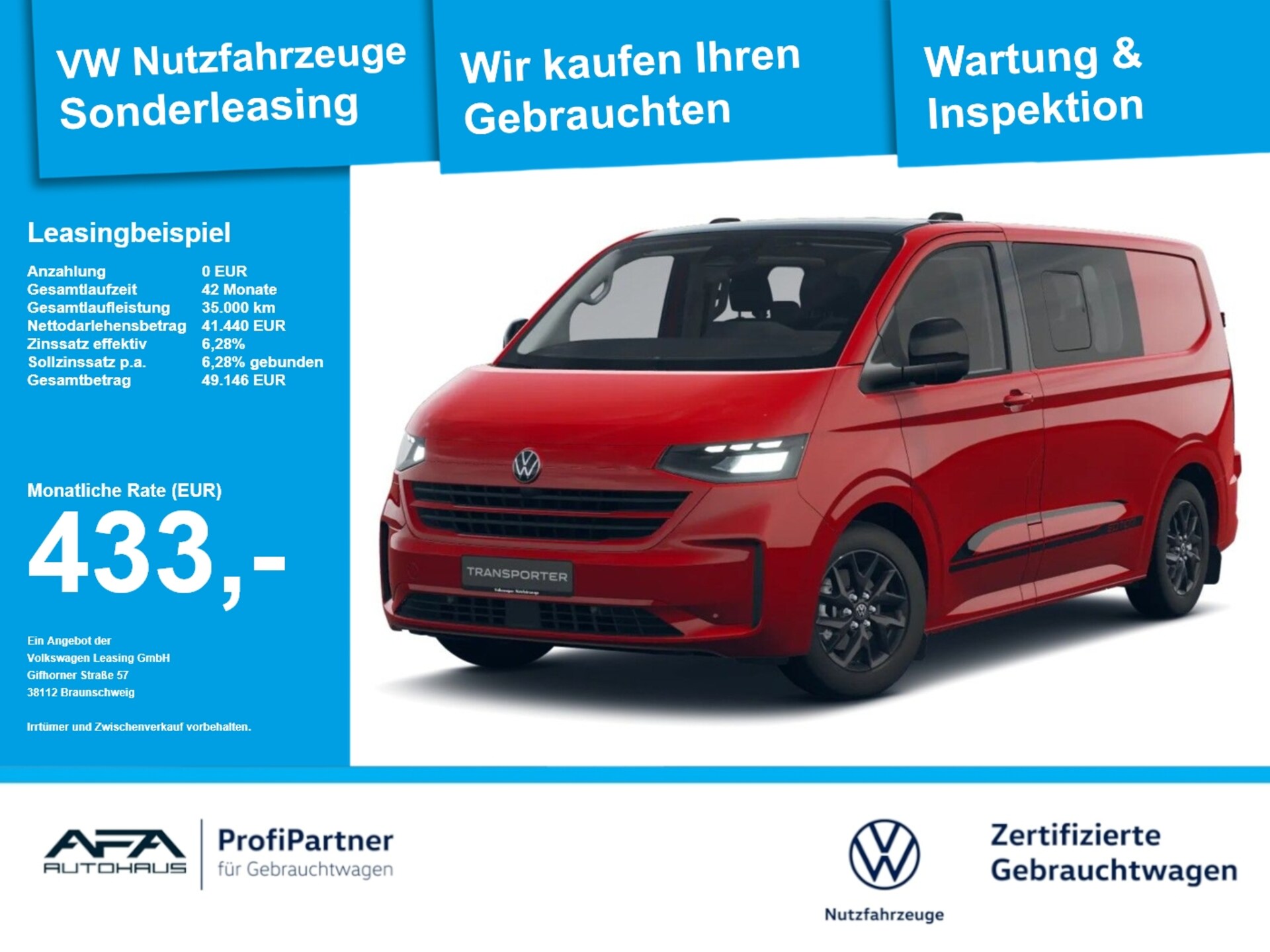 Volkswagen Transporter Pritschenwagen Doppelkabine