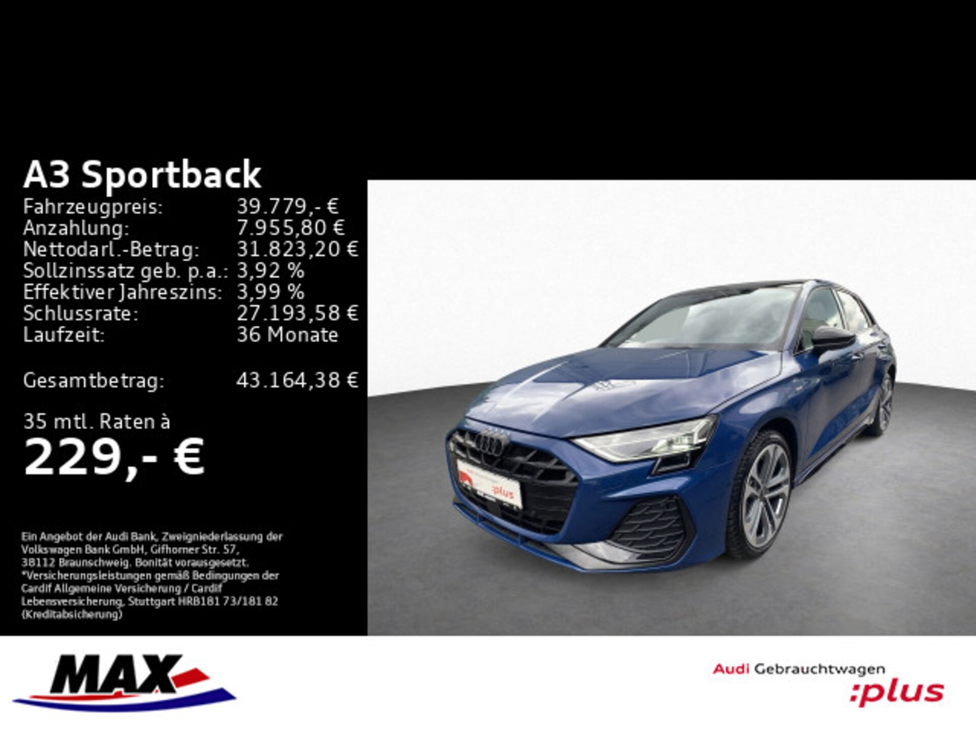 Audi A3 Sportback TFSI e S line
