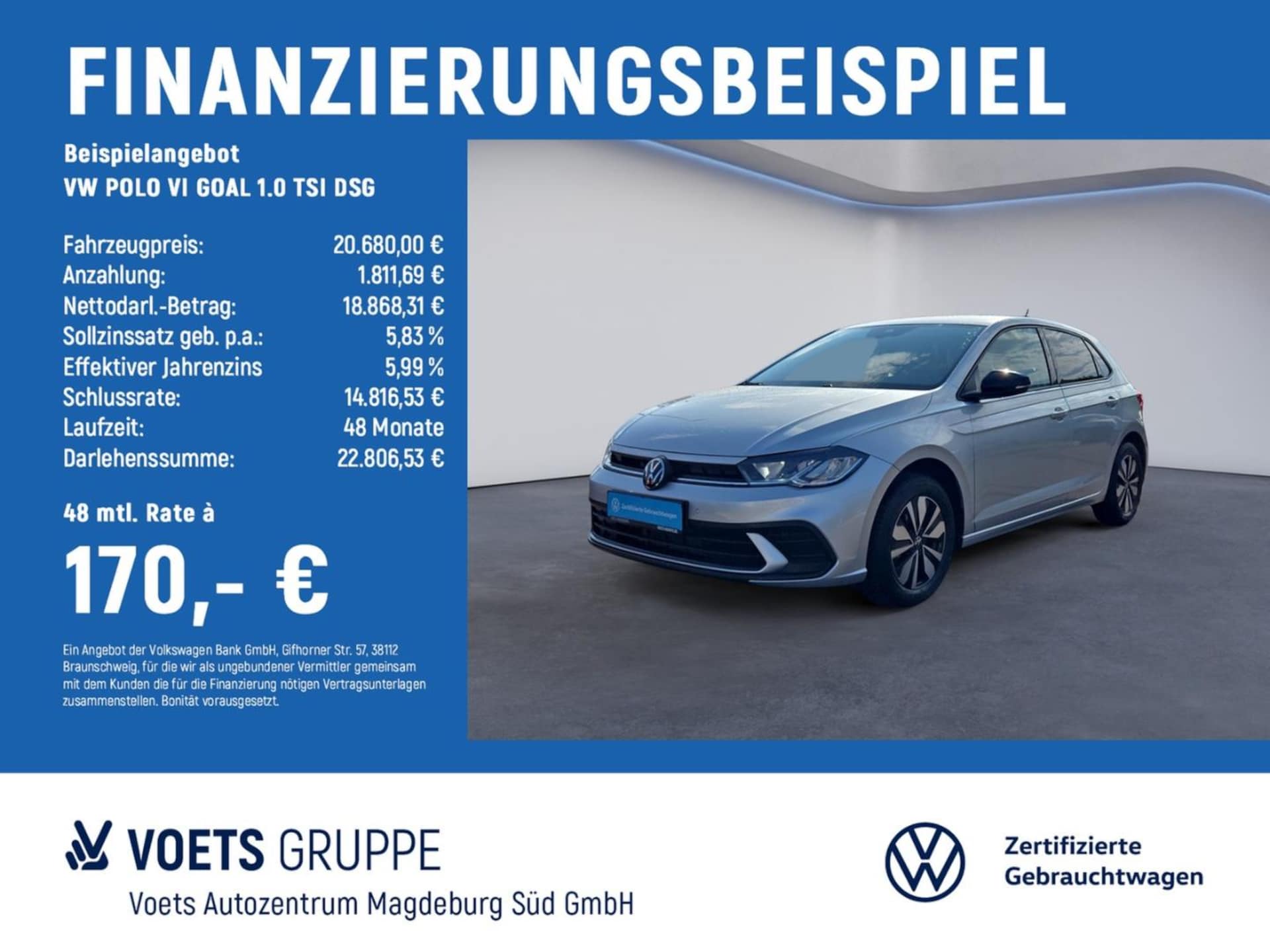 Volkswagen Polo — Volkswagen Polo POLO VI GOAL 1.0 TSI DSG LED+NAVI+ACC+PDC+APP-C