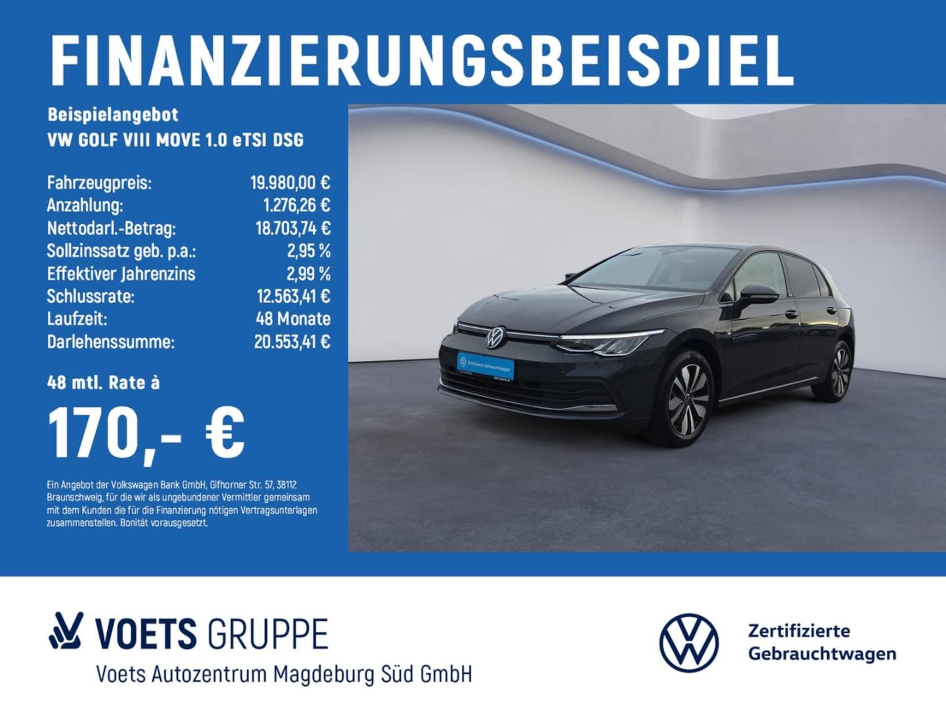 Volkswagen Golf — Volkswagen Golf GOLF VIII MOVE 1.0 eTSI DSG LED+APP-CON+PDC