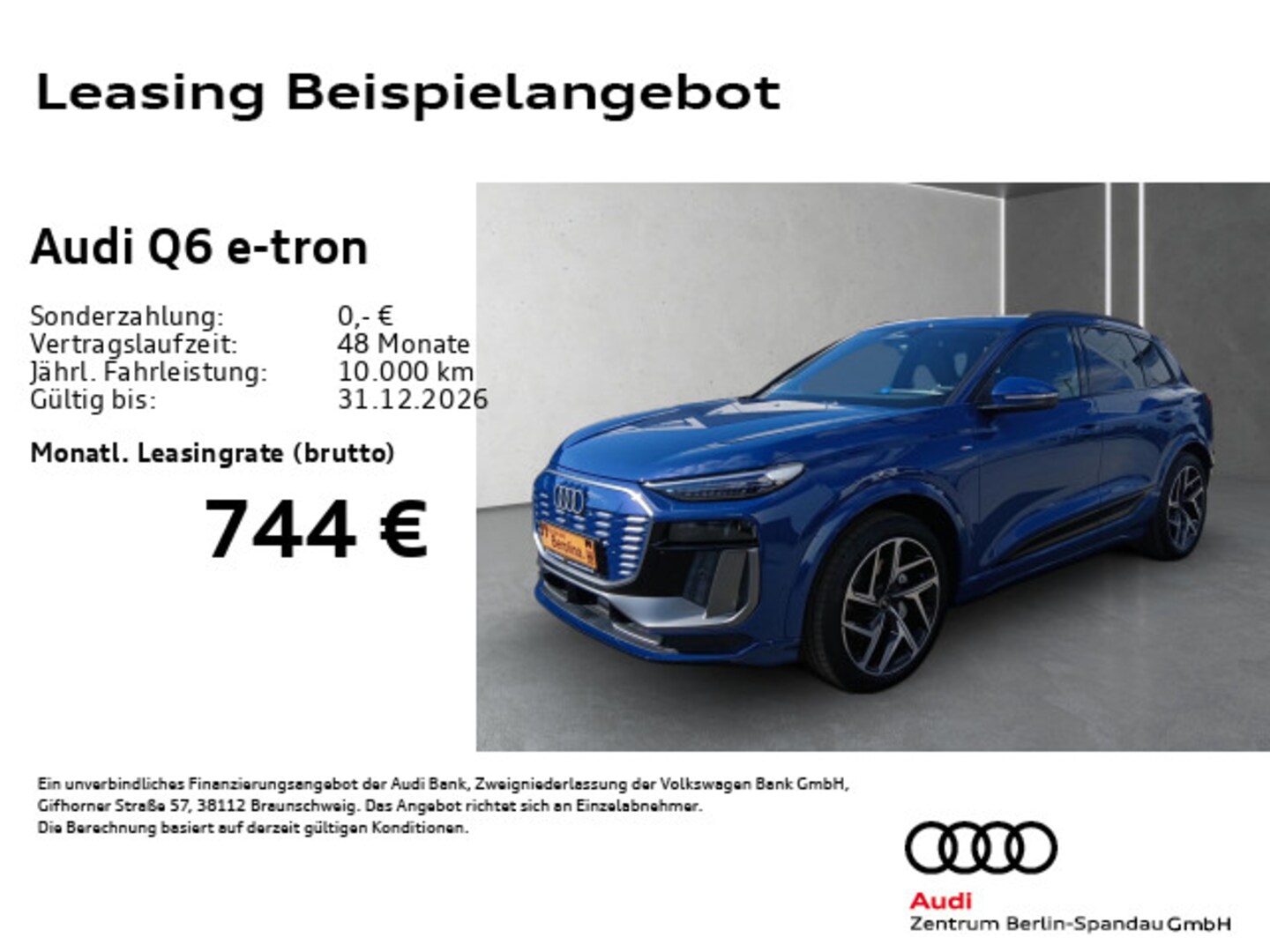 Bild über Audi Q6 SUV e-tron S line business e-tron performance 225 kW - für weitere Informationen kontaktieren Sie den Audi Partner