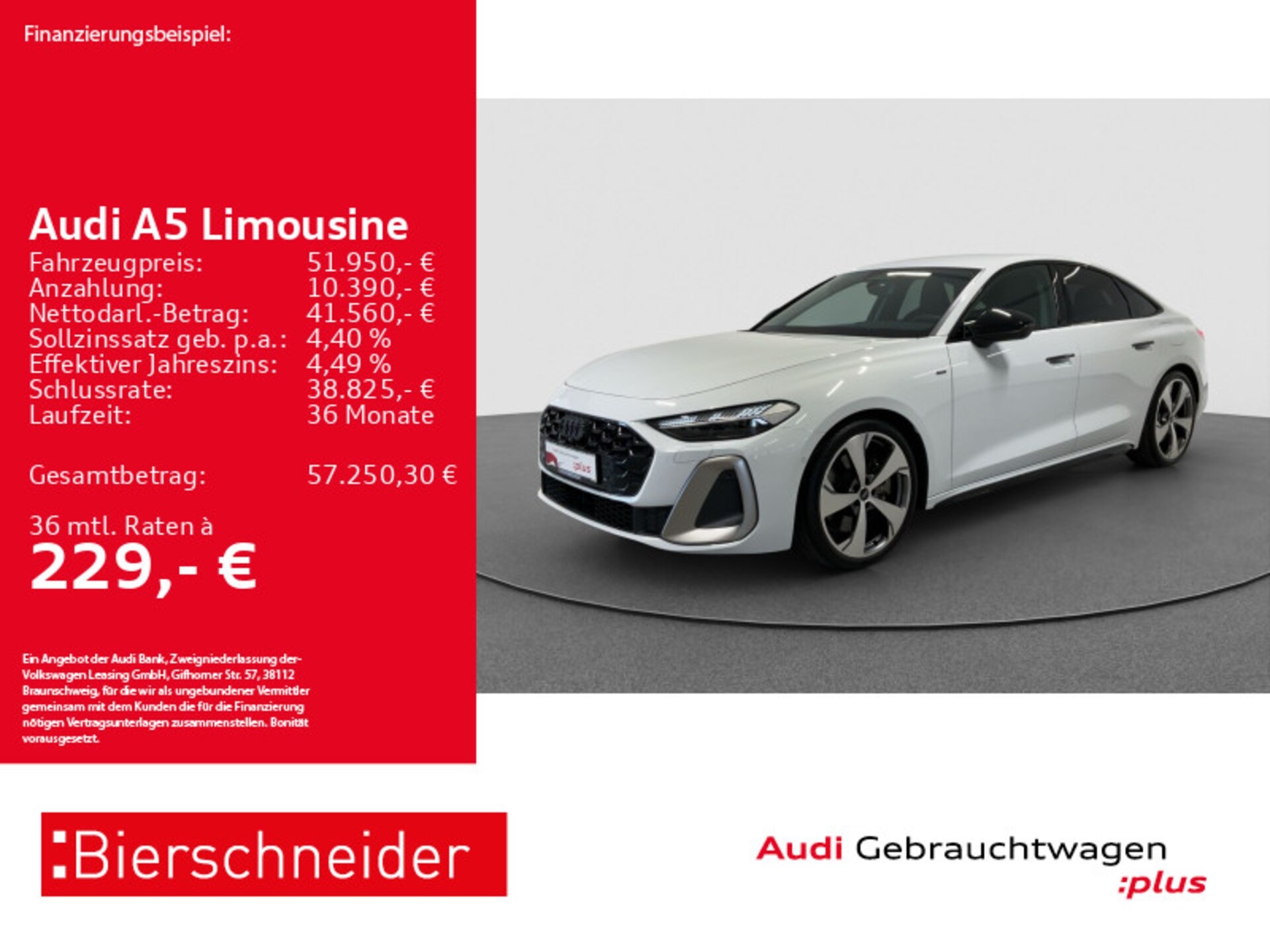 Audi A5 Limousine e-hybrid edition one