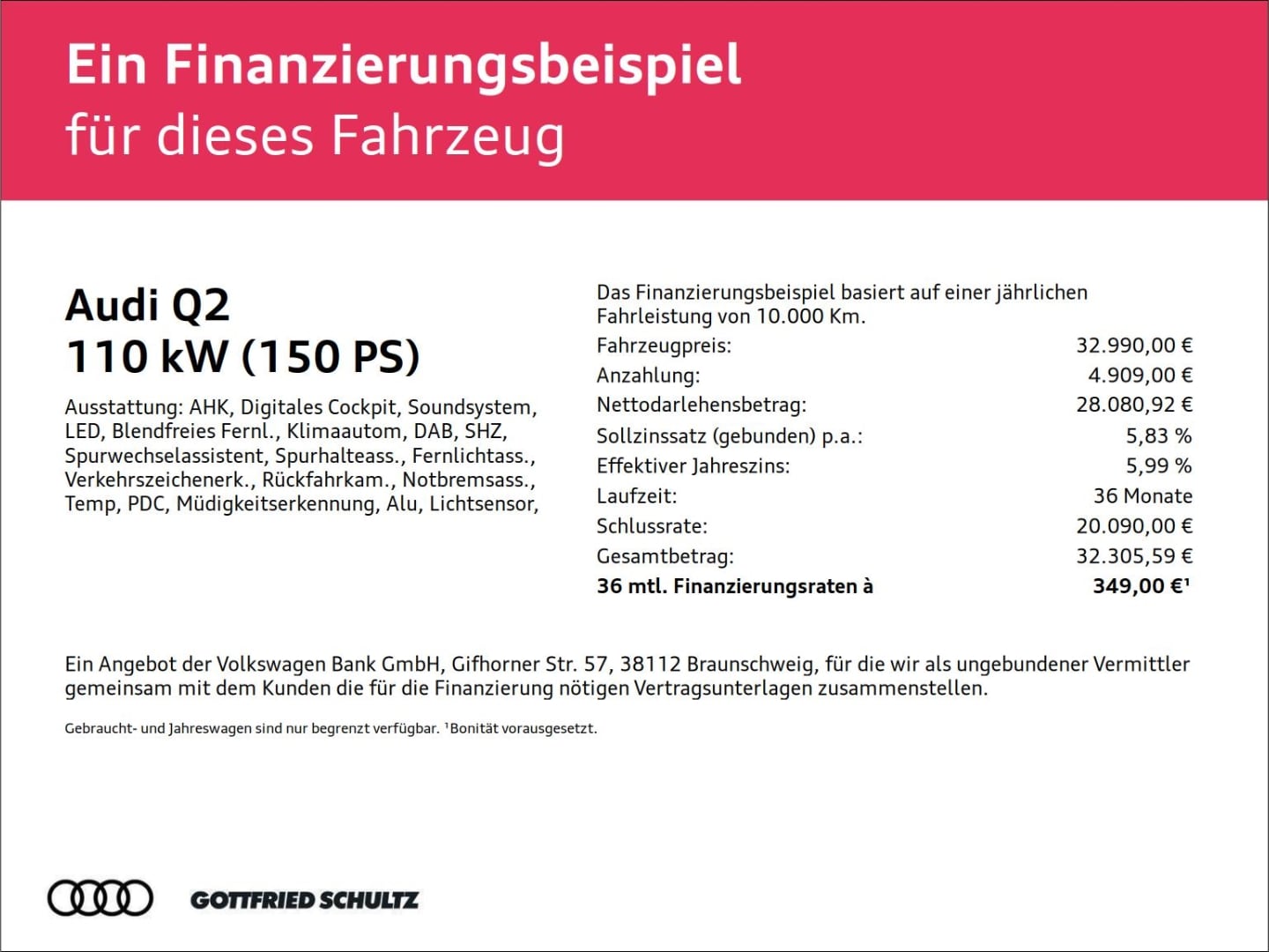 Bild über Audi Q2 advanced 35 TFSI 110(150) kW(PS) S tronic - für weitere Informationen kontaktieren Sie den Audi Partner
