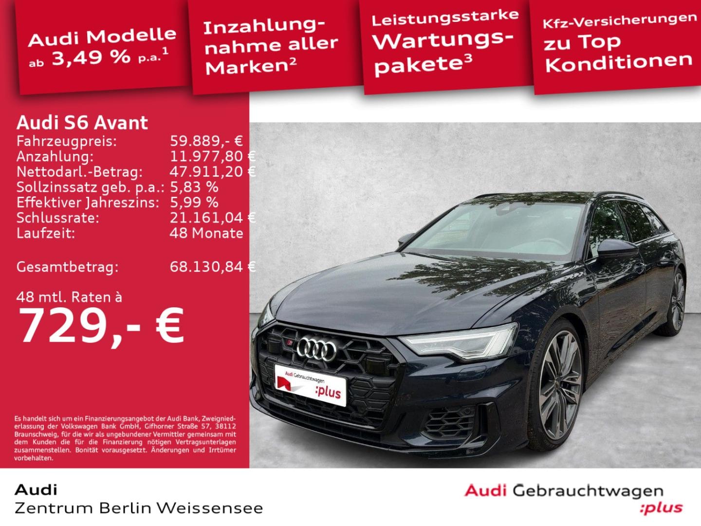 Bild über Audi S6 Avant TDI quattro tiptronic - für weitere Informationen kontaktieren Sie den Audi Partner